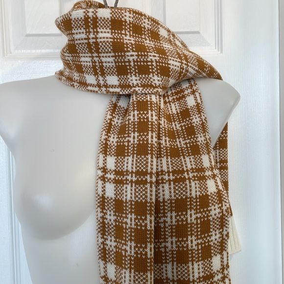 TIMBERLAND BUFFALO MUSTARD YELLOW PLAID SCARF OS 10W X  66L inches UNISEX - Picture 10 of 10